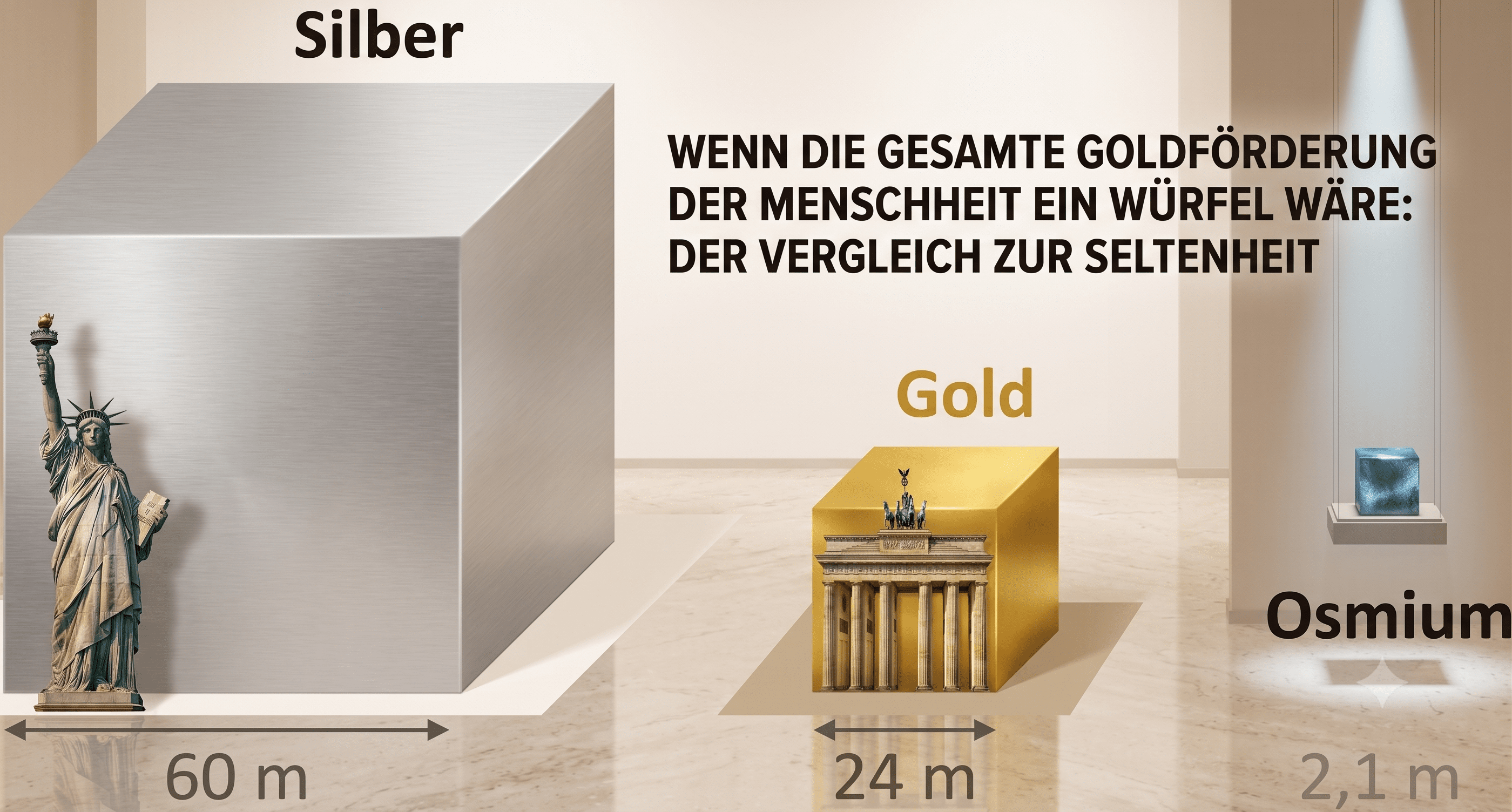 Osmium Vorkommen und weltweite Verfügbarkeit im Vergleich